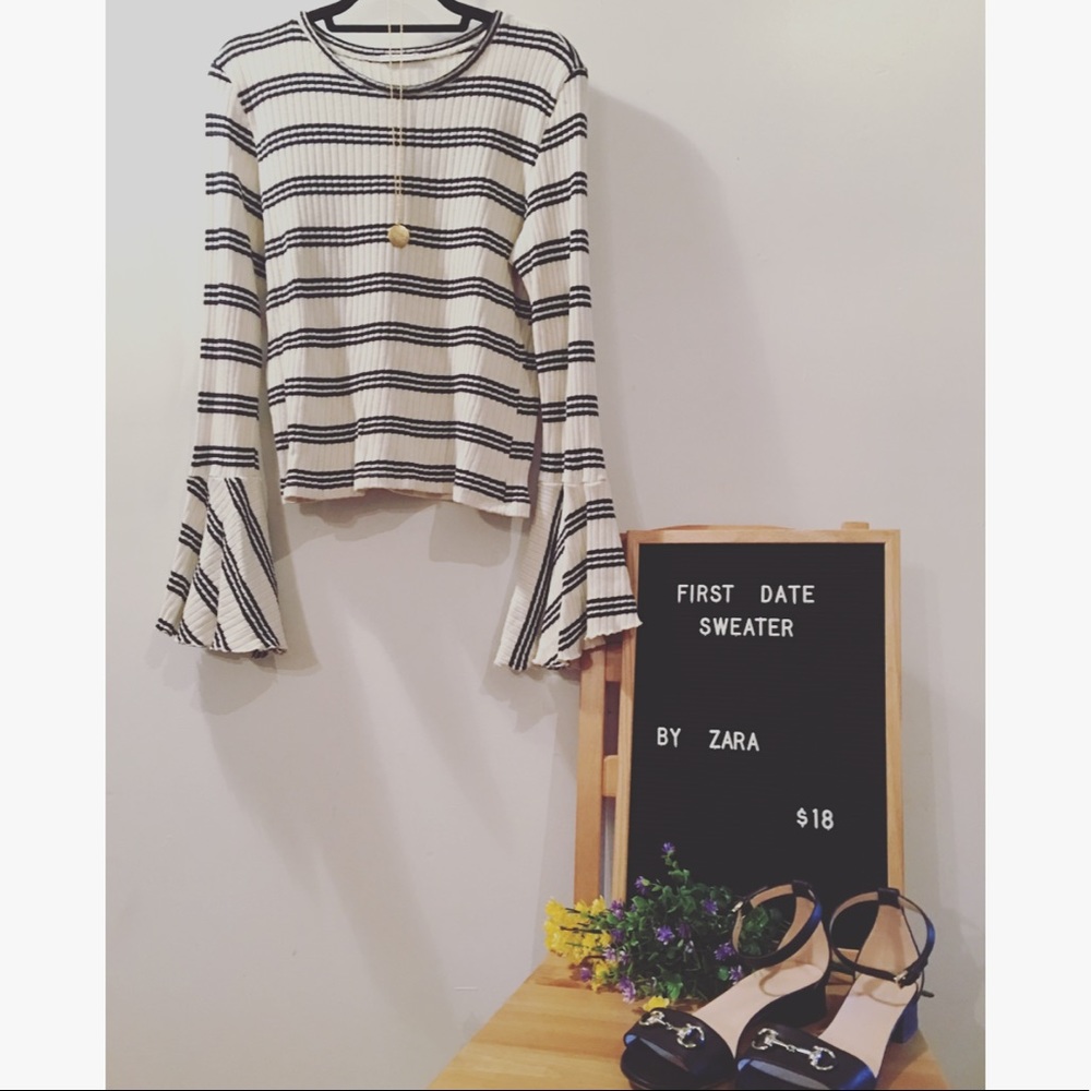🛎 Bell-Sleeve Rib Knit Light Sweater by Zara